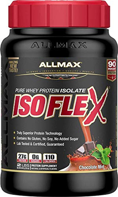 ALLMAX Nutrition ISOFLEX 100 UltraPure Whey Protein Isolate Chocolate Mint 2 Pound ALLMAX Nutrition ISOFLEX 100 UltraPure Whey Protein Isolate Chocolate Mint 2 Pound