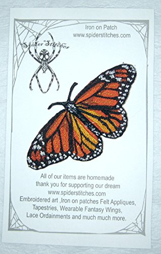 Epic Life Sized Monarch Butterfly Danaus Plexippus Iron on Patch Sew on Applique