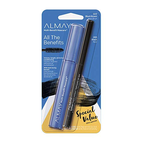 Almay MultiBenefit Mascara and Eyeliner Duo Value Pack Black