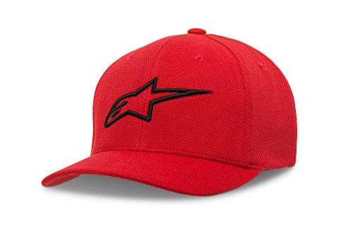 Alpinestars Men s Logo Flexfit hat Curved Bill Ageless Mock mesh hart red/Black LXL