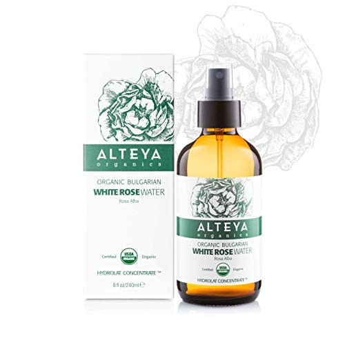 Alteya Organic White Rose Water Spray 240ml Glass bottle 100 USDA Certified Organic Authentic Pure Natural Rosa Alba Flower Water SteamDistilled and Sold Directly by the Rose Grower Alteya Organics