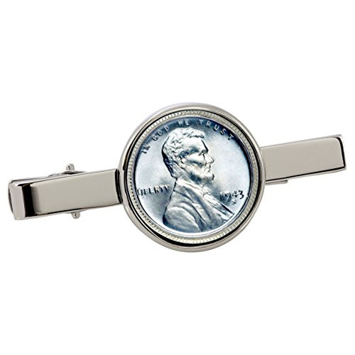 American Coin Treasures 1943 Lincoln Steel Penny Silvertone Coin Tie Clip American Coin Treasures 1943 Lincoln Steel Penny Silvertone Coin Tie Clip