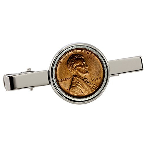 American Coin Treasures 1909 FirstYearofIssue Lincoln Penny Silvertone Tie Clip American Coin Treasures 1909 FirstYearofIssue Lincoln Penny Silvertone Tie Clip