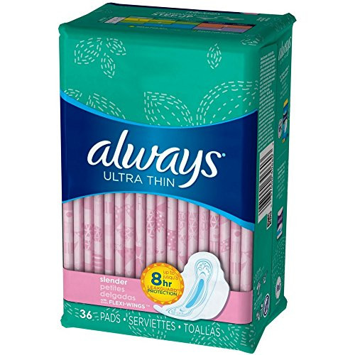 Always Ultra Thin Pads Slender FlexiWings 36 Each