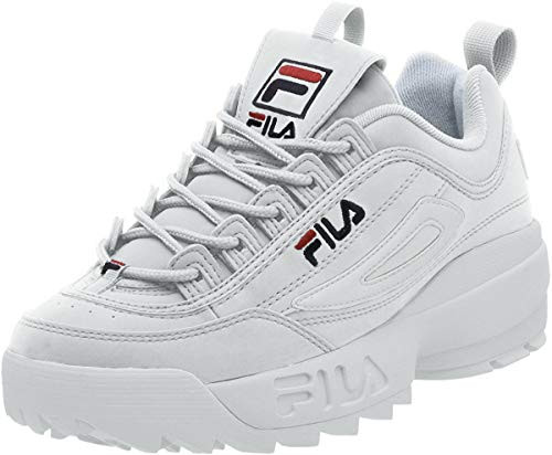 Fila mens Strada Disruptor fashion sneakers White/Peacoat/Vinred 11 US