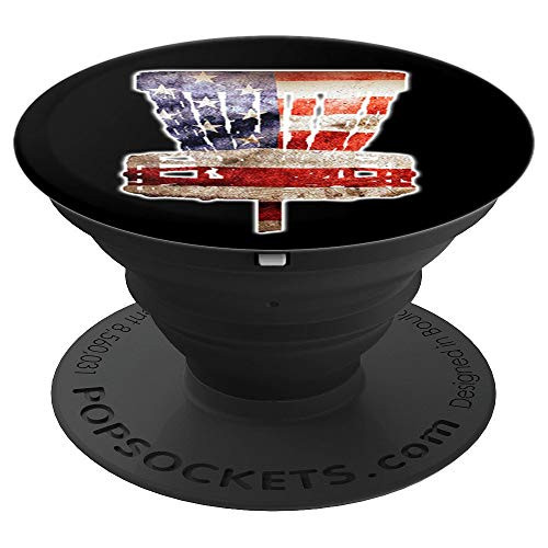 American Flag Disc Golf Basket  Cool Disc Golf Flag PopSockets Grip and Stand for Phones and Tablets