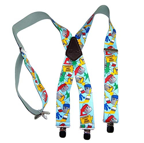Holdup Tradesman Series 2  Wide Xback Suspender in Painter Pattern with w/Noslip Silver Clips