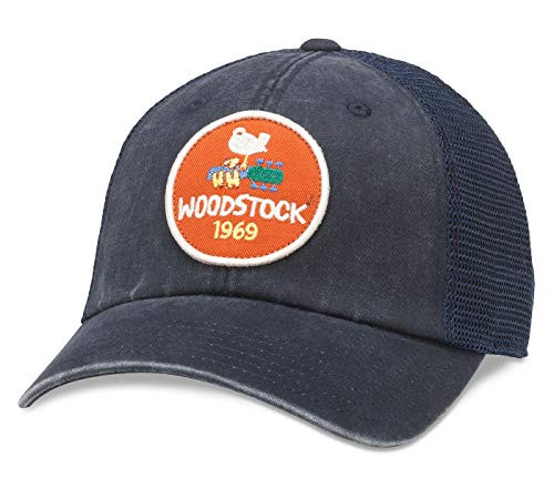 AMERICAN NEEDLE Woodstock Raglan Bones Mesh Back Adjustable Trucker Hat Navy