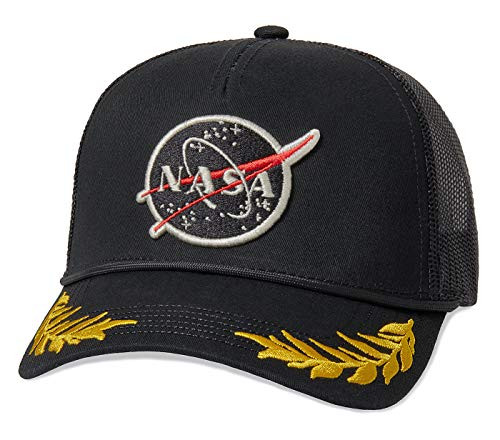 AMERICAN NEEDLE NASA The General Mesh Adjustable Snapback Trucker Hat Black