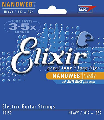 Elixir Strings Electric Guitar Strings w NANOWEB Coating Heavy  012 052