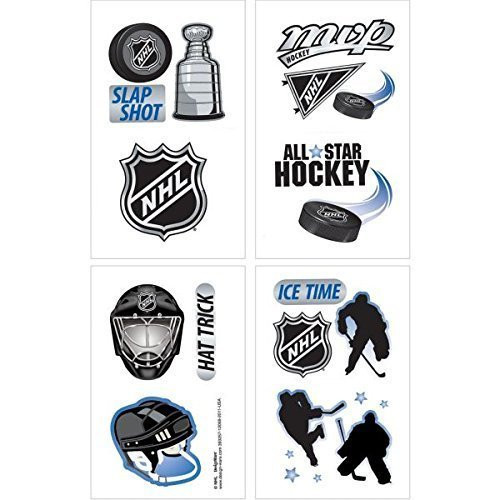 amscan Sports and Tailgating NHL Party NHL Ice Time Temporary Tattoos Favours Paper 2  x 1  Pack of 48