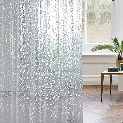 Wimaha Nontoxic EVA Shower Curtain Clear, Mildew Resistant Anti-Bacterial Shower Curtain Liner Waterproof Water Repellent Shower Liner, 72 x 72, Clear