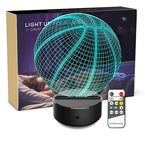 Night Light 3D Basketball 3D Lamp Optical Illusion Nightlight Bedside Lamp 7 Colors Changing LED Lamps with Remote Birthday Gifts for Girls Kids Baby Boys and Room Decor (Basketball) Night Light 3D Basketball 3D Lamp Optical Illusion Nightlight Bedside Lamp 7 Colors Changing LED Lamps with Remote Birthday Gifts for Girls Kids Baby Boys and Room Decor (Basketball)