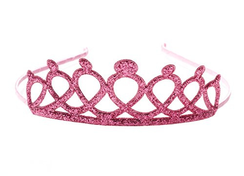 Anna Belen Girls Kate  Glitter Crown Headband O/S Pink