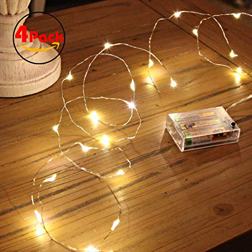 Ariceleo Led Fairy Lights Battery Operated 4 Packs Mini Battery Powered Copper Wire Starry Fairy Lights for Bedroom Christmas Parties Wedding Centerpiece Decoration 5m/16ft Warm White Ariceleo Led Fairy Lights Battery Operated 4 Packs Mini Battery Powered Copper Wire Starry Fairy Lights for Bedroom Christmas Parties Wedding Centerpiece Decoration 5m/16ft Warm White
