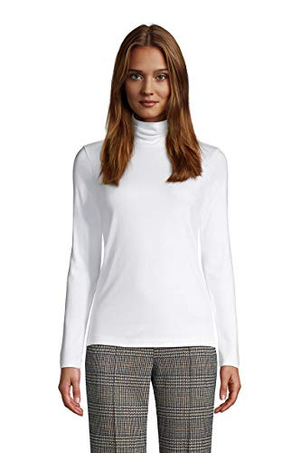 Lands  End Women s Shaped Supima Turtleneck White Plus 3X