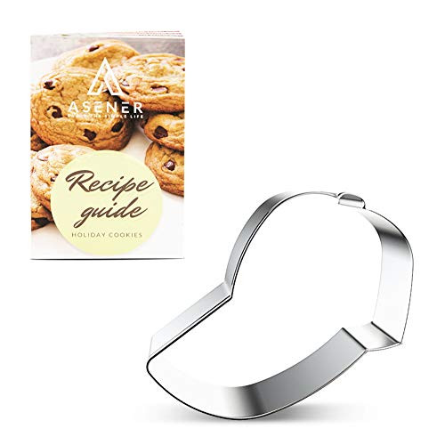 Asener Sports Theme Cookie Cutters Baseball Cap Cookie Cutter with Recipe Book
