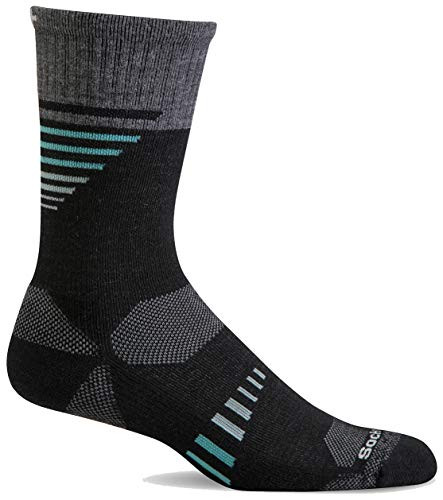 Sockwell Women s Ascend II Crew Moderate Graduated Compression Sock Black  S/M