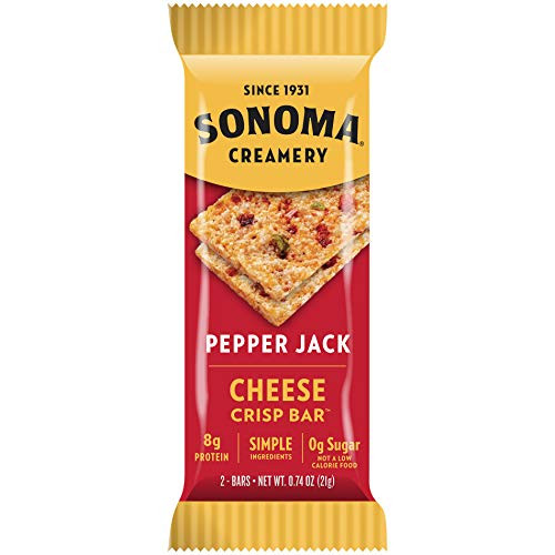 Sonoma Creamery Cheese Crisp Bars Pepper Jack 2Bar Packs 0 80 Ounce Pack of 8
