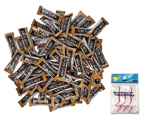 Ginger People Hot Coffee Ginger Chews  2lb bag Bundled with PrimeTime Direct 20ct Dental Flossers in a PTD Sealed Bag