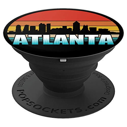 Atlanta City Vintage Sunset Skyline Retro Design PopSockets Grip and Stand for Phones and Tablets