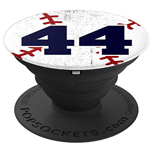 Number 44 Baseball Player Softball Jersey Mom Dad Fan Kid PopSockets Grip and Stand for Phones and Tablets