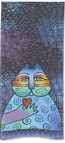 Laurel Burch Lightweight Cat Scarf for Women  Artistic Design Modal Silk