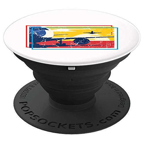 Retro vintage sunset aviator airplane pilot gift for men PopSockets Grip and Stand for Phones and Tablets