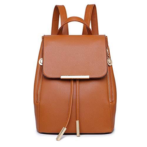 BE LIFE Fashion Shoulder Bag Rucksack PU Leather Women Girls Ladies Backpack Travel bag Brown