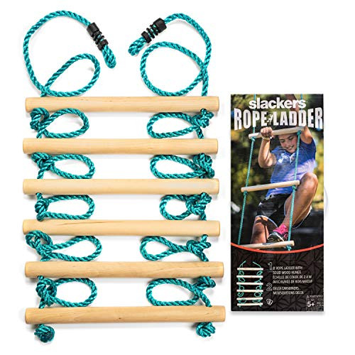 Slackers 8 ft Rope Ladder  Best Outdoor Ninja Warrior Training Equipment For Kids  A Great Addition To Your Backyard Ninjaline Obstacle Course  Rated Ages 5
