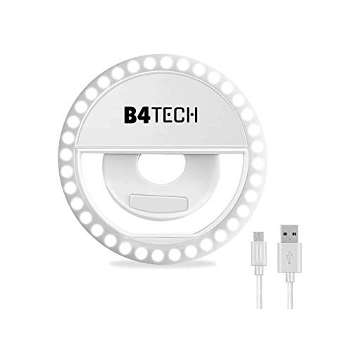 B4Tech  Selfie Light Ring For Iphone  Selfie Light Ring With Clip 36 Led Selfie Light Ring Ring Light For Phone Usb Rechargeable Led Iphone Ring Light Ring Light For Camera