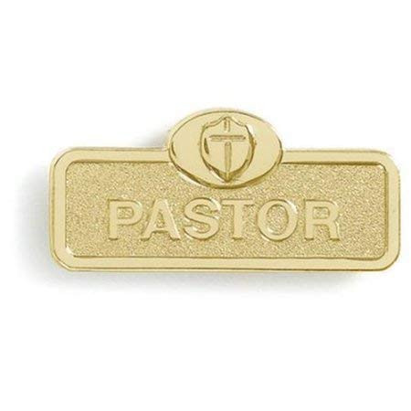BadgePastor w/CrossMagnetic BackBrass 21/16 x 7/8