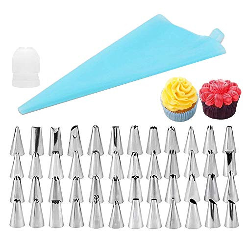 Bakery Stainless Steel Cupcake Cake Decorating Ice Cream Tool Pastry Bag Icing Piping Nozzles Baking Mold50pcsset