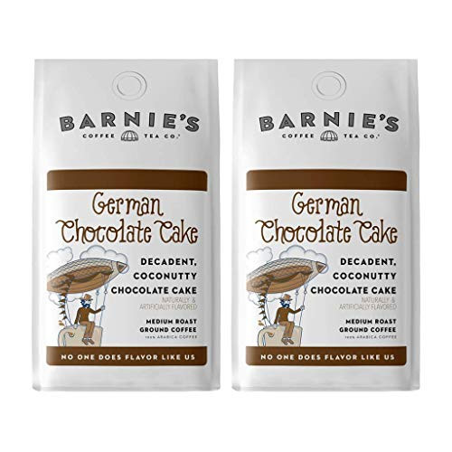 Barnie s German Chocolate Cake Ground Coffee  Decadent Coconutty Chocolate Cake Flavored Coffee  Sugar Free Nut Free Gluten Free Fat Free  Medium Roasted Arabica Coffee Beans  2Pack