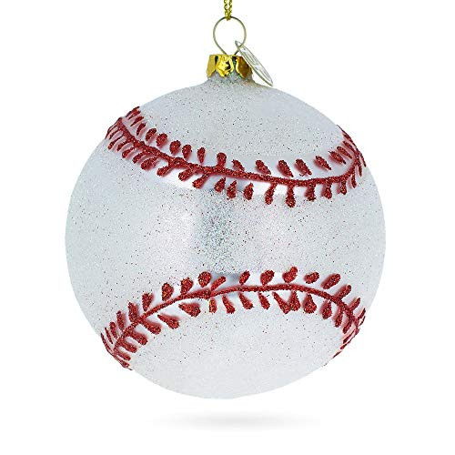 BestPysanky Baseball Glass Christmas Ornament