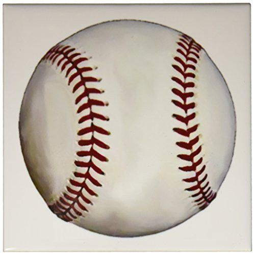 3dRose CST13063 Baseball Ceramic Tile Coasters Set of 4