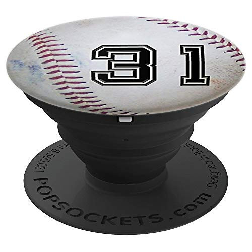 Baseball Number 31 Player Lucky Number  Baseball PopSockets Grip and Stand for Phones and Tablets
