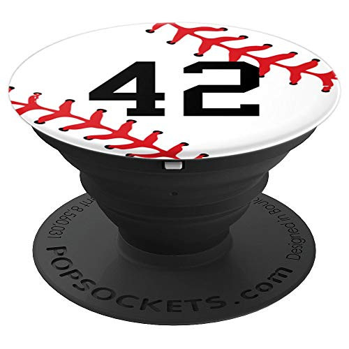 Baseball Number 42 Jersey Uniform Gift Player Gift for Boys PopSockets Grip and Stand for Phones and Tablets