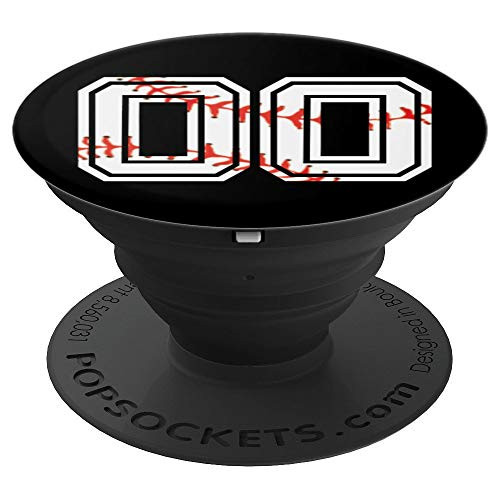 BASEBALL Player 00 Jersey Back No 00 Sports Pit Ball Gift PopSockets Grip and Stand for Phones and Tablets