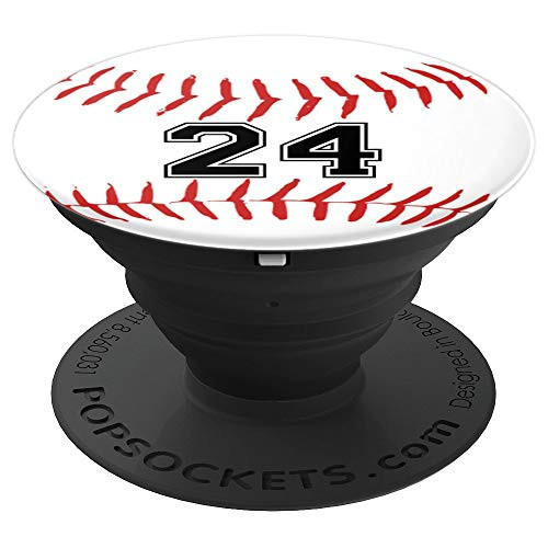 Baseball Player Jersey Number 24 PopSockets Grip and Stand for Phones and Tablets