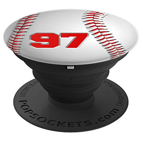 Baseball Player Number 97 Baseball Player 97 PopSockets Grip and Stand for Phones and Tablets