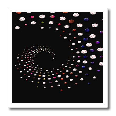 3dRose ht544052 Baseball Spiral Iron on Heat Transfer for White Material 6 by 6Inch