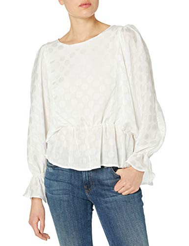BB Dakota Junior s Dream Jacquard Dot Chiffon Blouse Ivory Medium