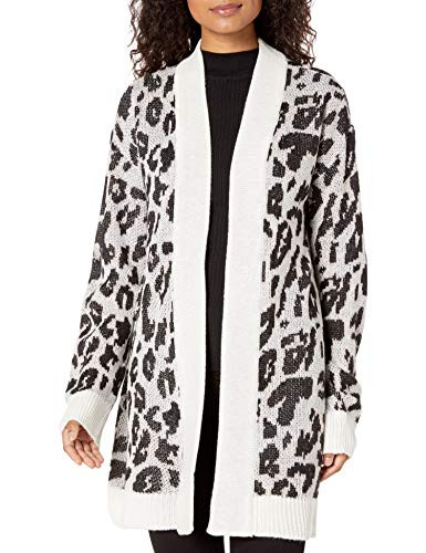 BB Dakota Junior s Feline Myself Leopard Jacquard Cardigan Ivory Extra Small