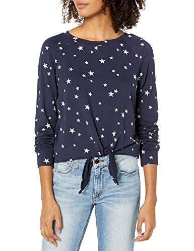 BB Dakota Junior s Star is Born Printed French Terry tie Front Sweatshirt Oil Slick Small