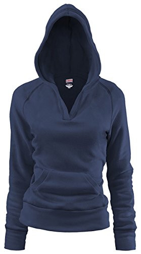 Soffe Junior s Deep V Hoodie Navy XSmall