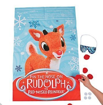happy deals Pin The Nose on Rudolph The Red-Nosed Reindeer Game - Christmas Party Game