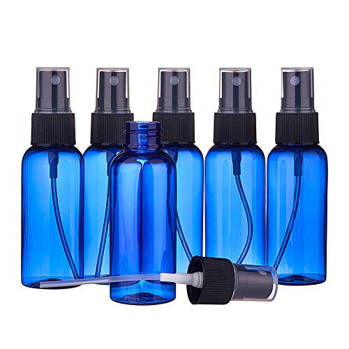 BENECREAT 20 Pack 1 7oz/50ml Blue Plastic Spray Bottle Fine Mist Spray Bottle for Essential Oil Perfume and Lotion Liquid