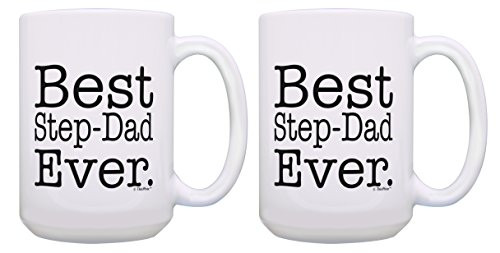 Step Dad Mug Set Best StepDad Ever Mug Set Stepdad Mug Unique Fathers Day Mug for Step Dad Best Step Dad Mug 2 Pack Mug 15oz Coffee Mugs Tea Cups 15 oz White