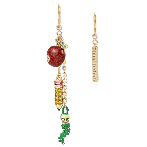 Betsey Johnson Apple Mismatch Linear Earrings MULTI 326296GLD966